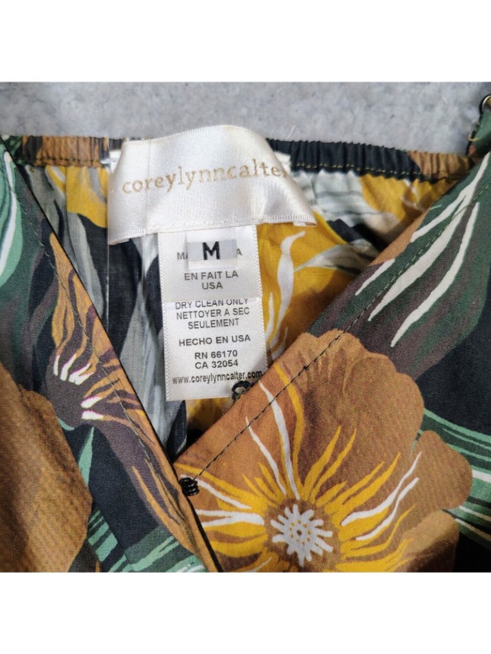 Corey Lynn Calter Skirt Suit 2-Piece Set Women's M/S Yellow Floral Peplum A-Line - Picture 8 of 16